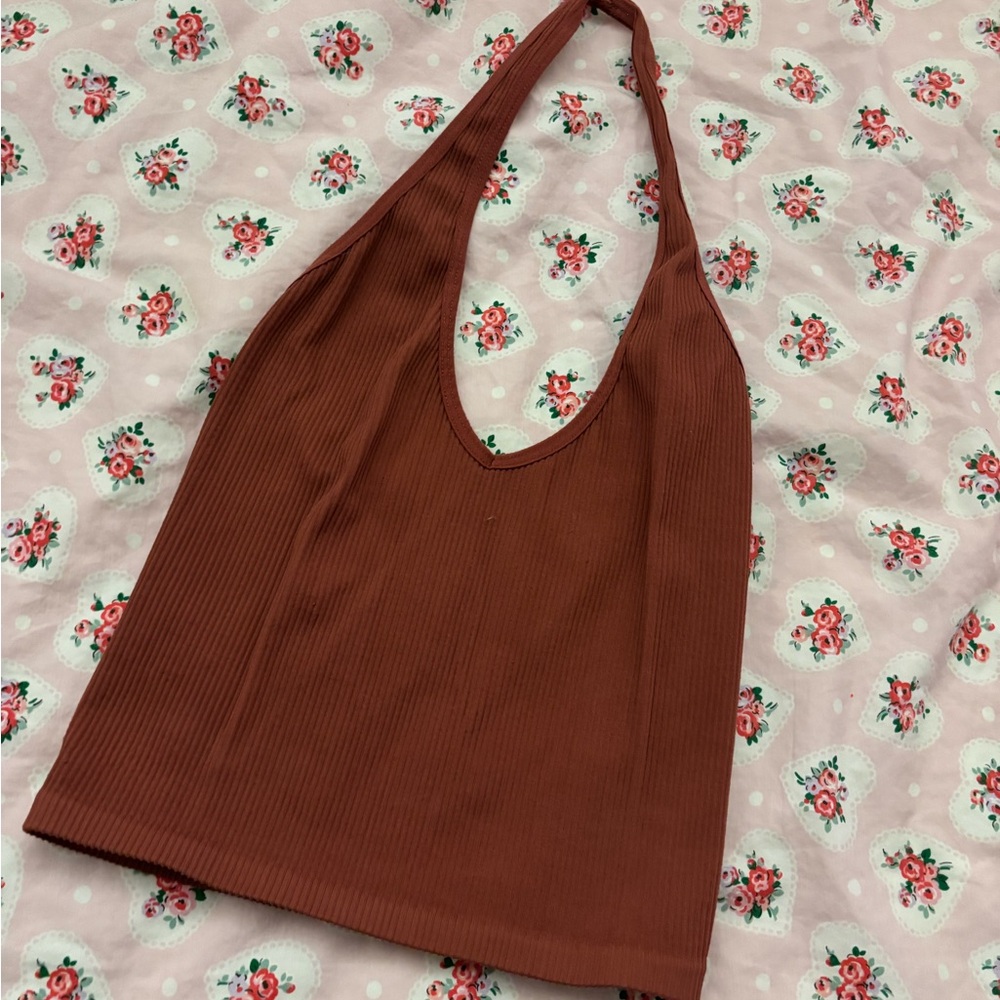 Urban Outfitters Brown Ribbed Tank Top